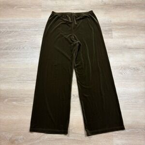 Sno Skins USA Velvet Wide Leg Pants Women's XL‎ Color Green